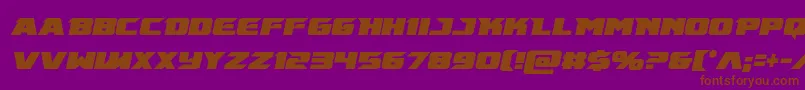 Emissarycondital-fontti – ruskeat fontit violetilla taustalla