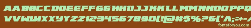 Emissarycondital-fontti – vihreät fontit ruskealla taustalla