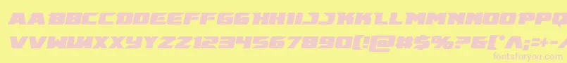 Emissarycondital-fontti – vaaleanpunaiset fontit keltaisella taustalla