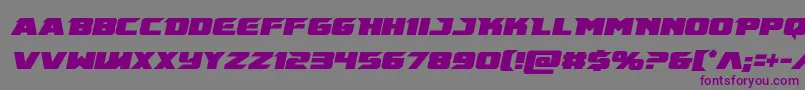 Emissarycondital-fontti – violetit fontit harmaalla taustalla