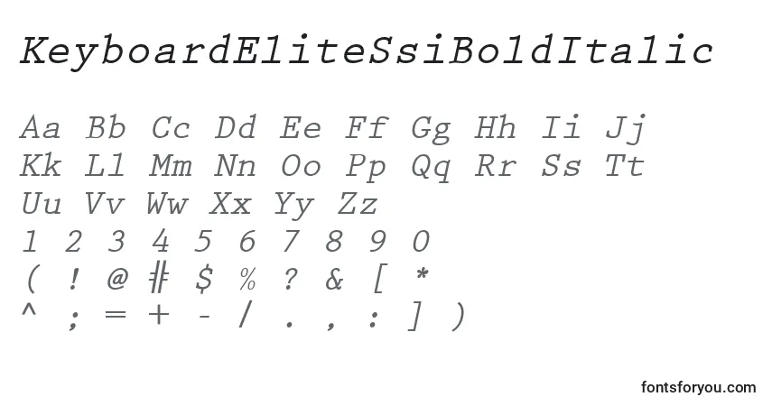 KeyboardEliteSsiBoldItalicフォント–アルファベット、数字、特殊文字