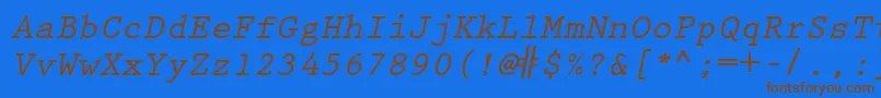 Czcionka KeyboardEliteSsiBoldItalic – brązowe czcionki na niebieskim tle