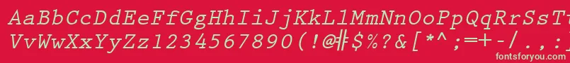 KeyboardEliteSsiBoldItalic Font – Green Fonts on Red Background
