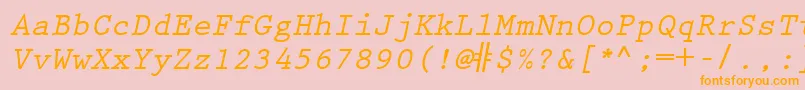 フォントKeyboardEliteSsiBoldItalic – オレンジの文字がピンクの背景にあります。