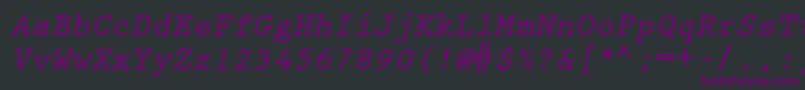 フォントKeyboardEliteSsiBoldItalic – 黒い背景に紫のフォント