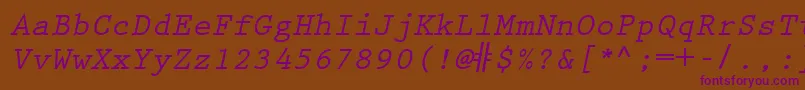 Шрифт KeyboardEliteSsiBoldItalic – фиолетовые шрифты на коричневом фоне