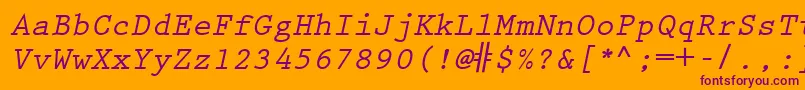 KeyboardEliteSsiBoldItalic Font – Purple Fonts on Orange Background