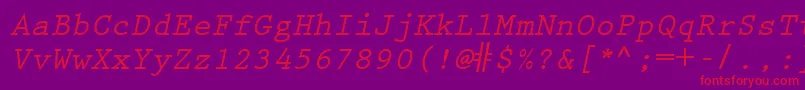 Шрифт KeyboardEliteSsiBoldItalic – красные шрифты на фиолетовом фоне