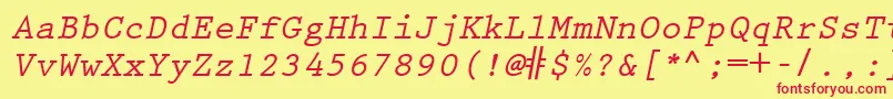 Шрифт KeyboardEliteSsiBoldItalic – красные шрифты на жёлтом фоне