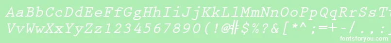 フォントKeyboardEliteSsiBoldItalic – 緑の背景に白い文字