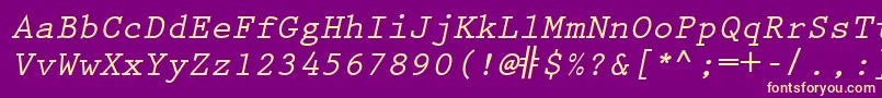 Czcionka KeyboardEliteSsiBoldItalic – żółte czcionki na fioletowym tle