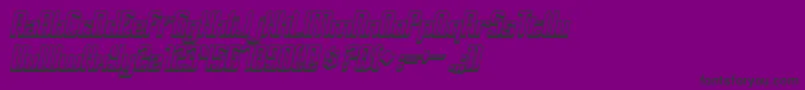 フォントDymedaShadowItalic – 紫の背景に黒い文字