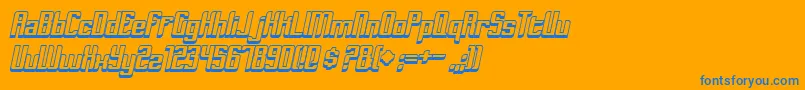 フォントDymedaShadowItalic – オレンジの背景に青い文字