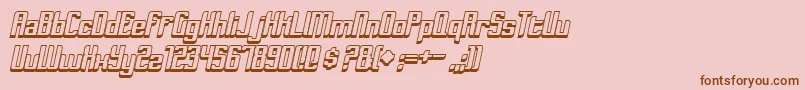 フォントDymedaShadowItalic – ピンクの背景に茶色のフォント