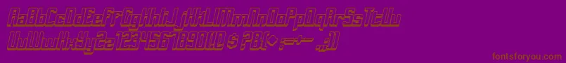 Czcionka DymedaShadowItalic – brązowe czcionki na fioletowym tle
