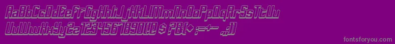 フォントDymedaShadowItalic – 紫の背景に灰色の文字