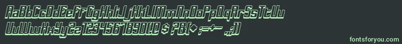 DymedaShadowItalic Font – Green Fonts on Black Background