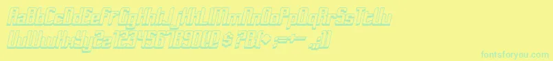 Шрифт DymedaShadowItalic – зелёные шрифты на жёлтом фоне