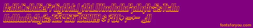 フォントDymedaShadowItalic – 紫色の背景にオレンジのフォント