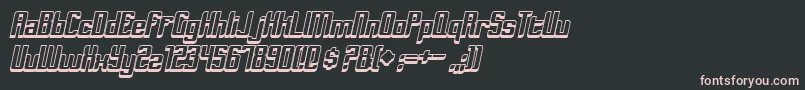 フォントDymedaShadowItalic – 黒い背景にピンクのフォント
