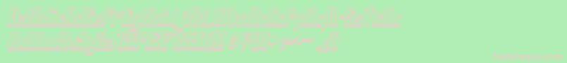 DymedaShadowItalic-fontti – vaaleanpunaiset fontit vihreällä taustalla