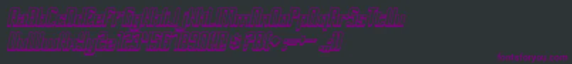 DymedaShadowItalic-fontti – violetit fontit mustalla taustalla