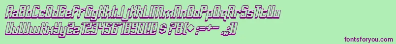 Шрифт DymedaShadowItalic – фиолетовые шрифты на зелёном фоне
