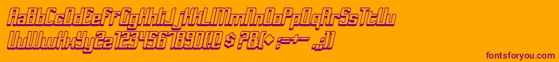 DymedaShadowItalic Font – Purple Fonts on Orange Background