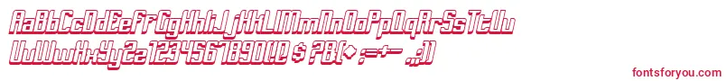 フォントDymedaShadowItalic – 白い背景に赤い文字