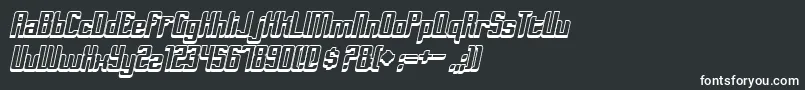 DymedaShadowItalic Font – White Fonts on Black Background