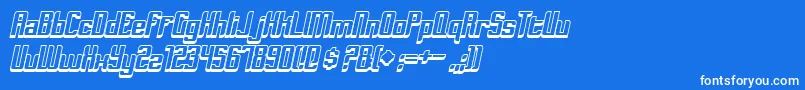 フォントDymedaShadowItalic – 青い背景に白い文字