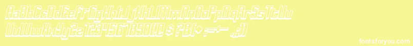 フォントDymedaShadowItalic – 黄色い背景に白い文字