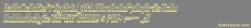DymedaShadowItalic-fontti – keltaiset fontit harmaalla taustalla
