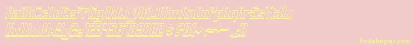Шрифт DymedaShadowItalic – жёлтые шрифты на розовом фоне