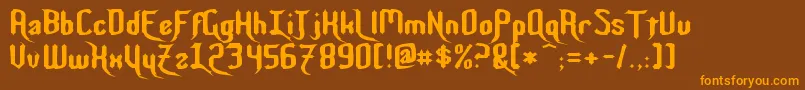 Nightwarrior Font – Orange Fonts on Brown Background