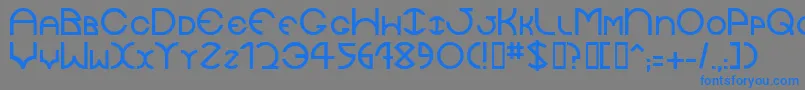 フォントJaysetch – 灰色の背景に青い文字