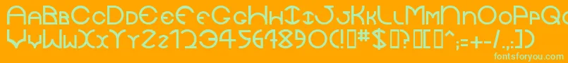 Jaysetch-Schriftart – Grüne Schriften auf orangefarbenem Hintergrund