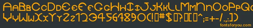 Jaysetch-fontti – oranssit fontit mustalla taustalla