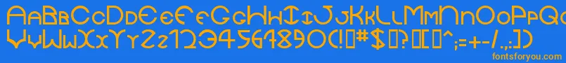 Jaysetch Font – Orange Fonts on Blue Background