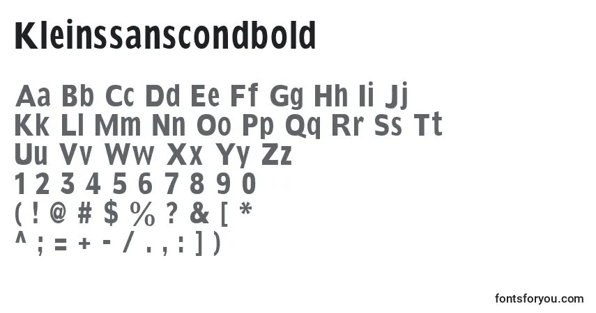 Czcionka Kleinssanscondbold – alfabet, cyfry, specjalne znaki