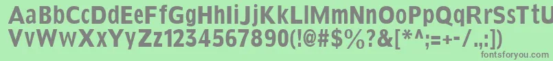 フォントKleinssanscondbold – 緑の背景に灰色の文字