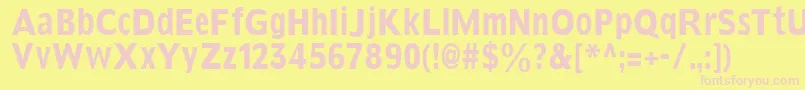 Kleinssanscondbold Font – Pink Fonts on Yellow Background