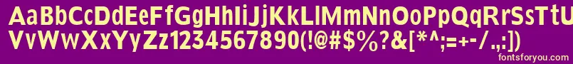 Kleinssanscondbold Font – Yellow Fonts on Purple Background