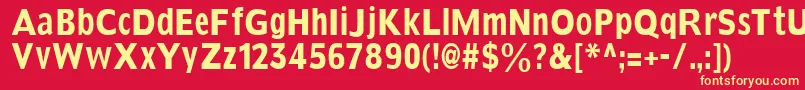 Kleinssanscondbold Font – Yellow Fonts on Red Background