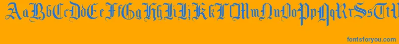 Weitere Informationen zur MottisfontNo1-Schriftart MottisfontNo1-Schriftart – Blaue Schriften auf orangefarbenem Hintergrund