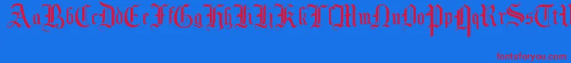 MottisfontNo1 Font – Red Fonts on Blue Background