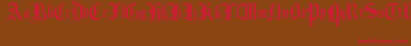MottisfontNo1-Schriftart – Rote Schriften auf braunem Hintergrund
