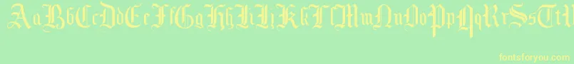 フォントMottisfontNo1 – 黄色の文字が緑の背景にあります