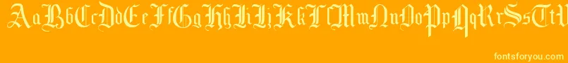 MottisfontNo1 Font – Yellow Fonts on Orange Background