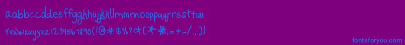 フォントPromisedFreedom – 紫色の背景に青い文字